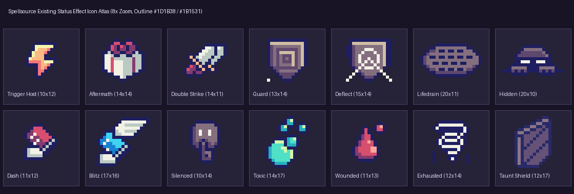 Existing Spellsource Status Effect Atlas Reference Sheet